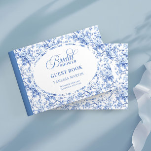 Livre D'or Journal de Baby Shower Classique Toile de Jouy Ble