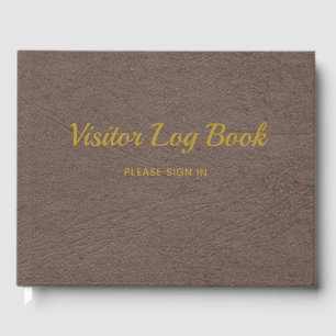 Livre D'or Journal des visiteurs Élégant Faux Cuir avec or