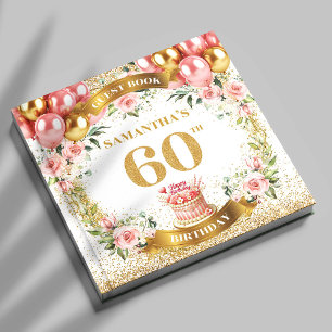 Livre D'or Jovely Boho 60th Birthday Guest Book Gold Détails