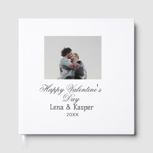 Livre D'or Joyeuse Saint-Valentin couple photo moderne simple (Recto)