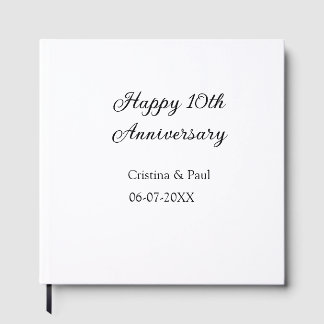 Livre D'or Joyeux 10e anniversaire simple nom de mariage mini