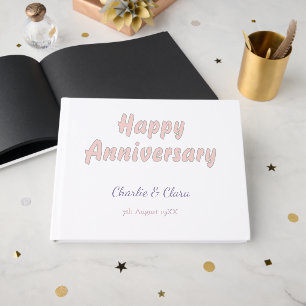 Livre D'or Joyeux anniversaire ajouter nom rose gris pastel g