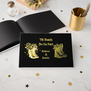 Livre D'or Jusqu'à la mort Do Us Part Chaussures Bottes Or Fo