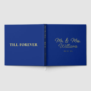 Livre D'or Jusqu'À Présent, M. Mme.   Luxe Gold Royal Blue Ma