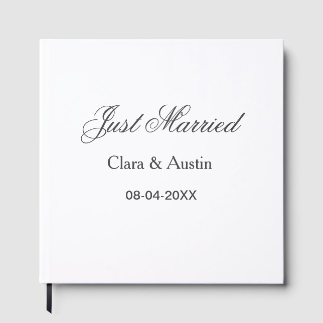 Livre D'or Just Married add couple name date year wedding sim (Recto)