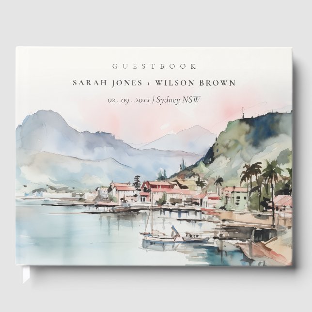 Livre D'or Kauai Hawaii Watercolor Landscape Wedding (Recto)