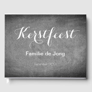 Livre D'or Kerstfeest Schoolbord Stijl Krijtjes