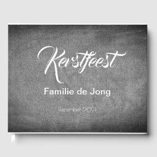 Livre D'or Kerstfeest Schoolbord Stijl Krijtjes