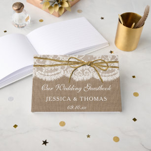 Livre D'or La collection Rustique de Mariages de Bow Twine