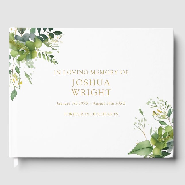 Livre D'or La verdure dans l'amour Mémoire funéraire funérair (Recto)