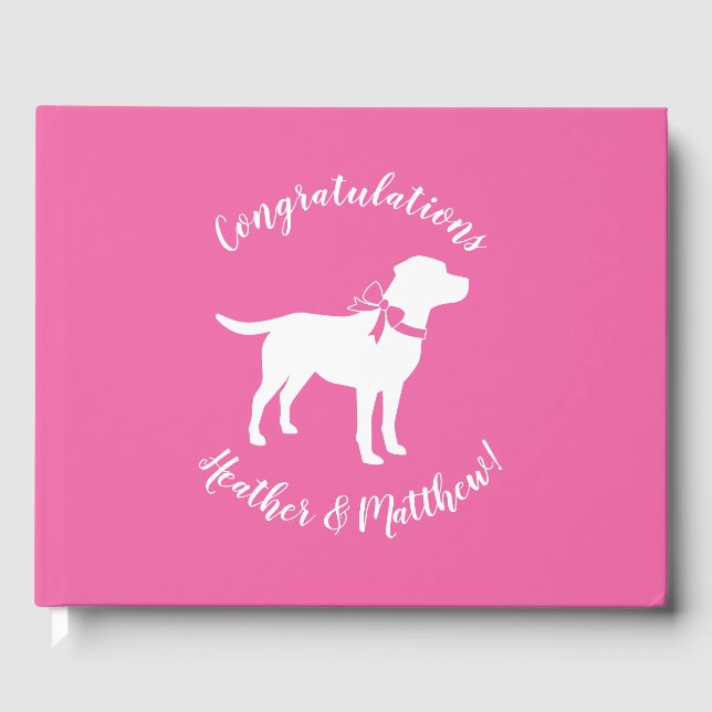 Livre D'or Labrador Theme Chien Baby shower Pink Lab (Recto)