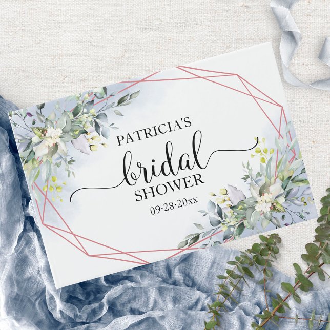 Livre D'or Lancement de mariage géométrique eucalyptus verdur (Créateur téléchargé)