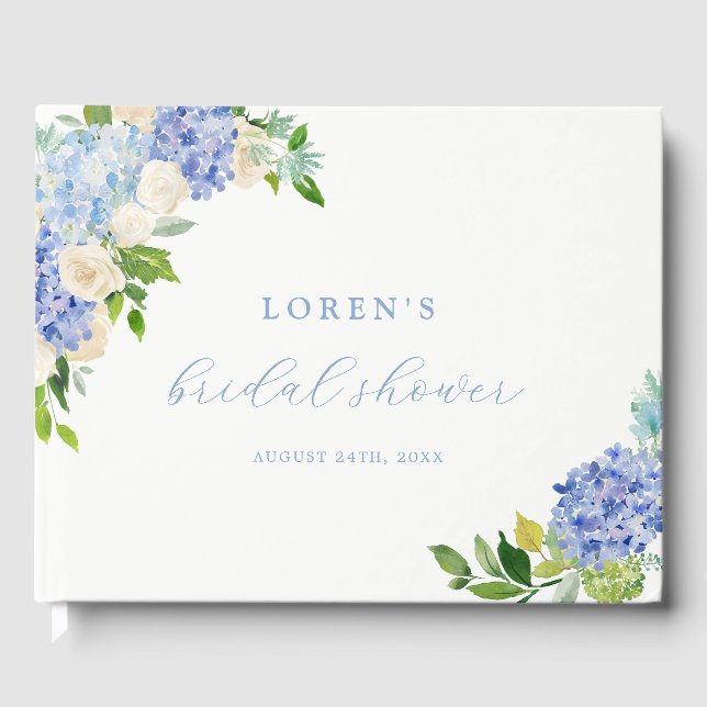 Livre D'or Lancement de mariage Hortensia Fleurs Bleues (Recto)