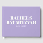 Livre D'or Lavande Bat mitzvah moderne violet personnalisé<br><div class="desc">Lavande Bat mitzvah moderne violet livre d'hôtes personnalisé</div>