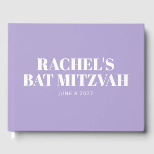 Livre D'or Lavande Bat mitzvah moderne violet personnalisé