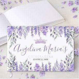 Livre D'or Lavande Florale Violet Quinceanera