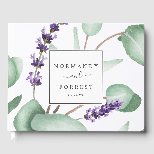 Livre D'or Lavande rustique et Mariage d'eucalyptus (Recto)