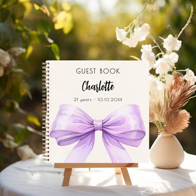 Livre d'or lavande violet crème arc anniversaire (Créateur téléchargé)
