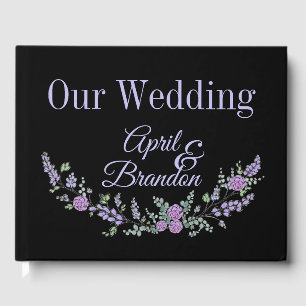 Livre D'or Lavande violet Rose et Eucalyptus