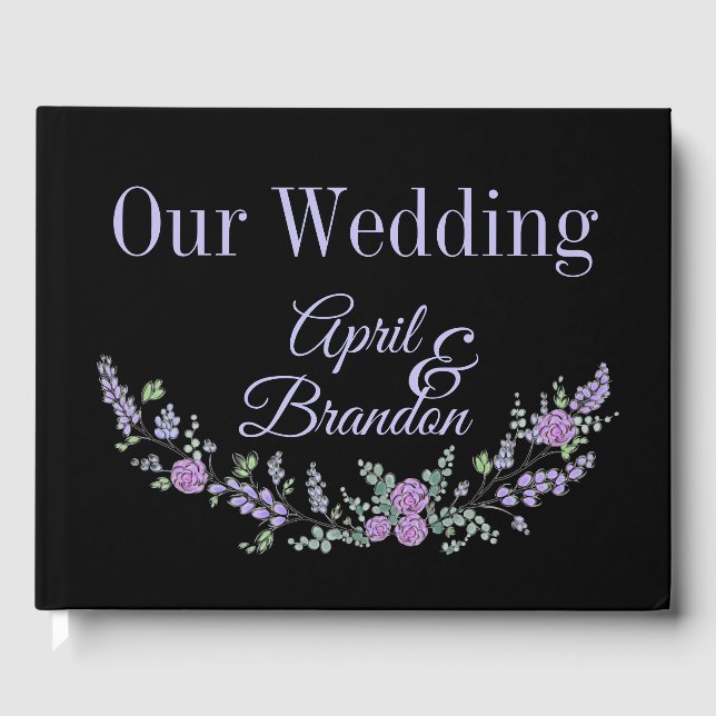 Livre D'or Lavande violet Rose et Eucalyptus (Recto)