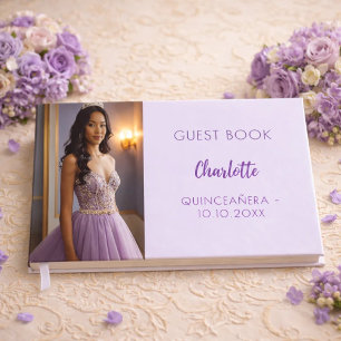 Livre D'or Lavande violette photo Quinceanera