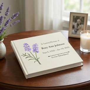 Livre D'or Lavender Funeral Guest Book - In Love Memory