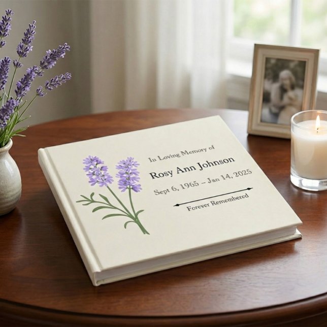 Livre D'or Lavender Funeral Guest Book - In Love Memory (Créateur téléchargé)