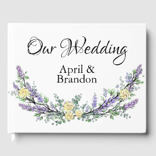 Livre d'or Lavender Yellow Rose et Eucalyptus