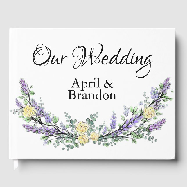 Livre d'or Lavender Yellow Rose et Eucalyptus (Recto)