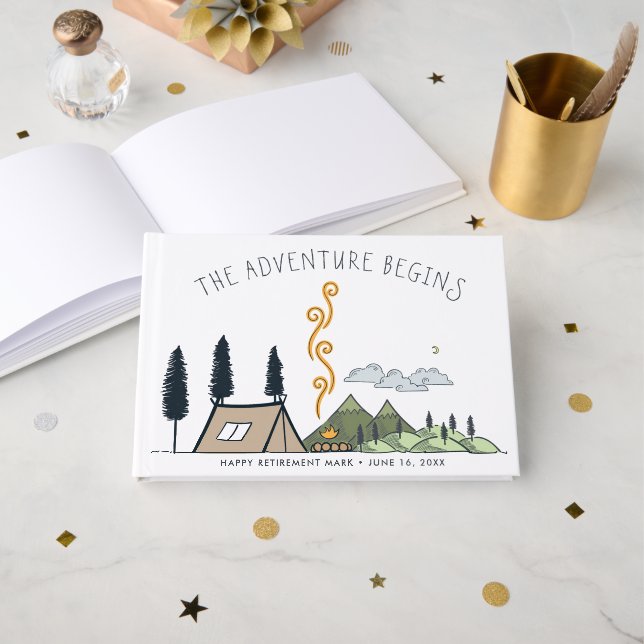 Livre D'or L'aventure commence | Camping Retraite à thème (Recto ouvert)