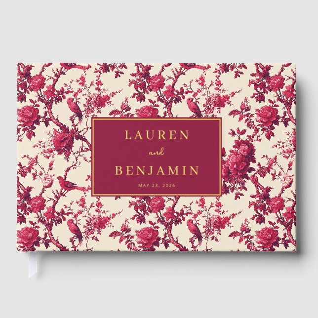 Livre D'or Lavish Crimson Blooms Wedding (Recto)