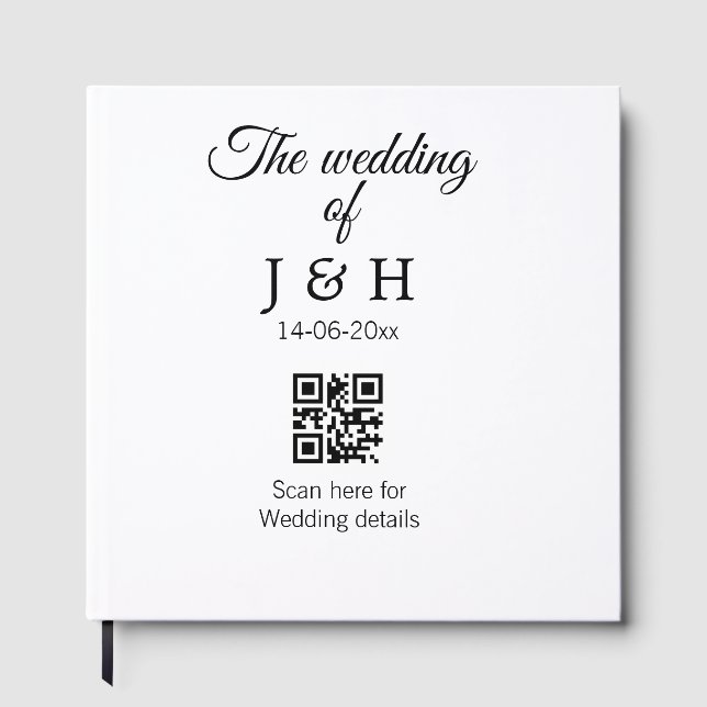 Livre D'or Le mariage d'ajouter le nom de couple QR code scan (Recto)
