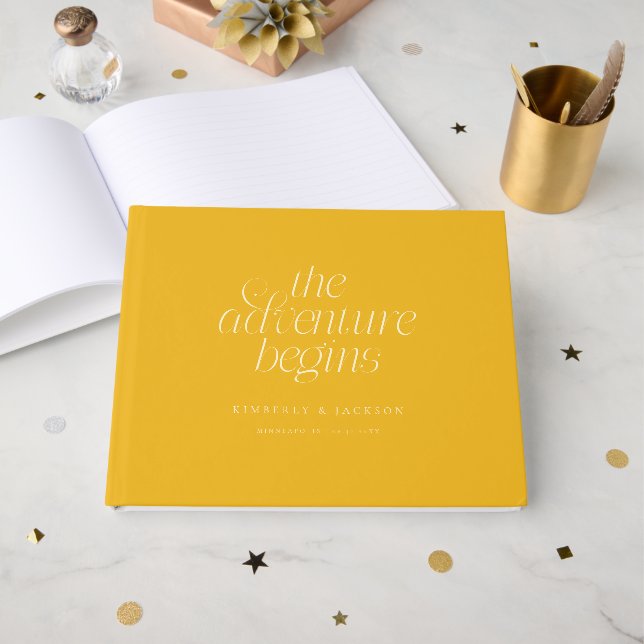 Livre D'or Le Mariage Jaune : L'Aventure Commence (Recto ouvert)