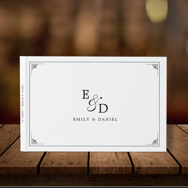 Livre D'or Le Mariage noir et blanc élégant (Créateur téléchargé)