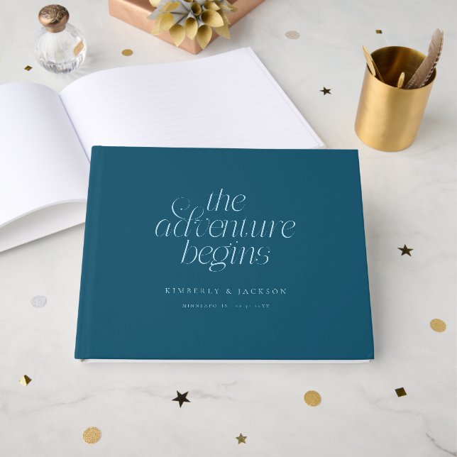 Livre D'or Le Mariage Turquoise : L'Aventure Commence (Recto ouvert)