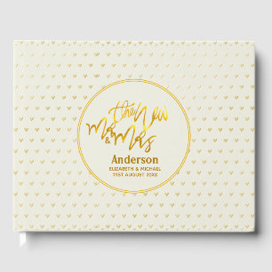 Livre D'or Le Nouveau M. et Mme (nom, date) Mariage Coeurs d'