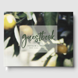 Livre D'or Lemon Grove Mariage d'été moderne Jaune & Vert