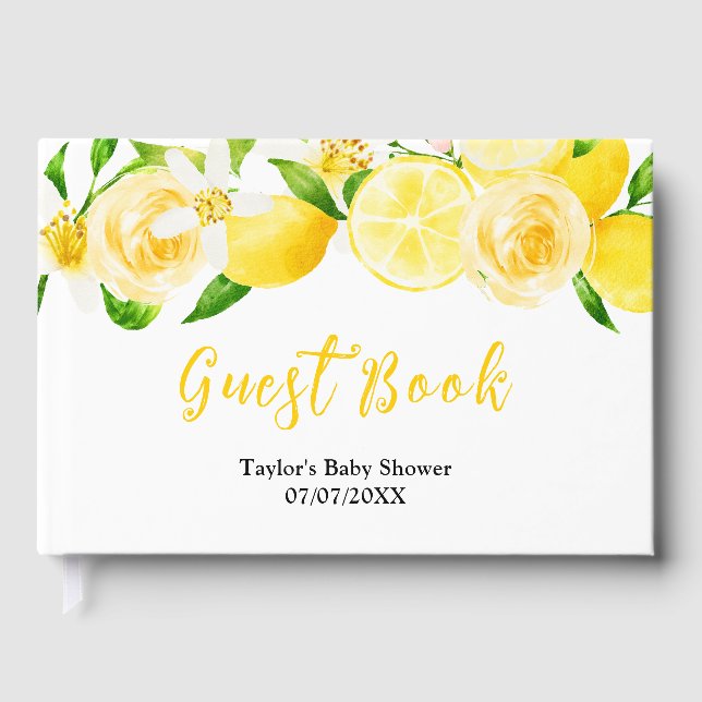 Livre D'or Lemons and Foliage Baby Shower (Recto)