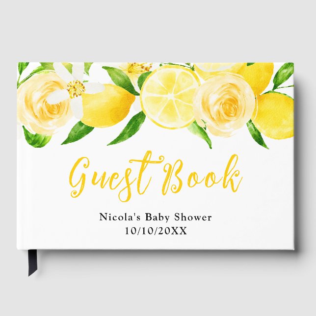 Livre D'or Lemons and Foliage Baby Shower (Recto)