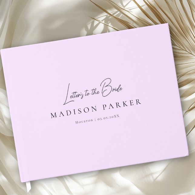 Livre D'or Letters to the Bride Light Purple Bridal Shower (Letters to the Bride Light Purple Bridal Shower Guest Book)