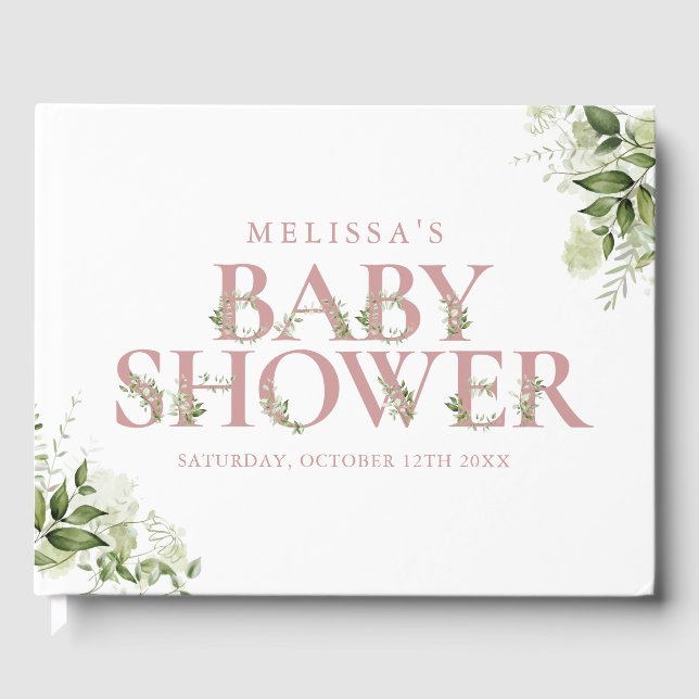 Livre D'or LETTRE Rose DOUCE VERDOYÈRE ROSE Baby shower (Recto)