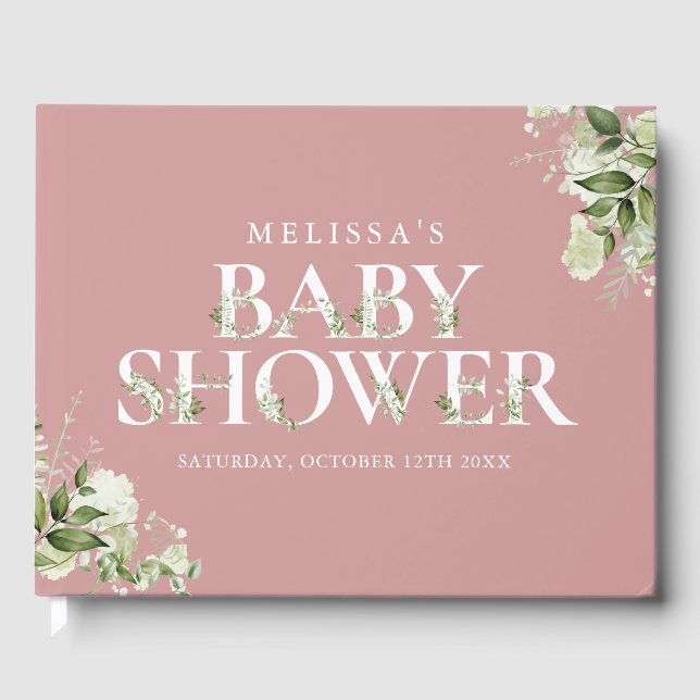 Livre D'or LETTRE VERTE Baby shower rose Rose Dusty (Recto)