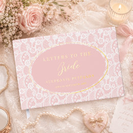 Livre D'or Lettres à la mariée en dentelle blanche vintage ro