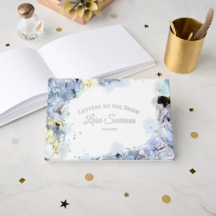 Livre D'or Lettres d'aquarelle Blue Hydrangeas à la mariée