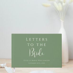 Livre D'or Lettres Élégantes Personnalisées Vert Sauge pour l