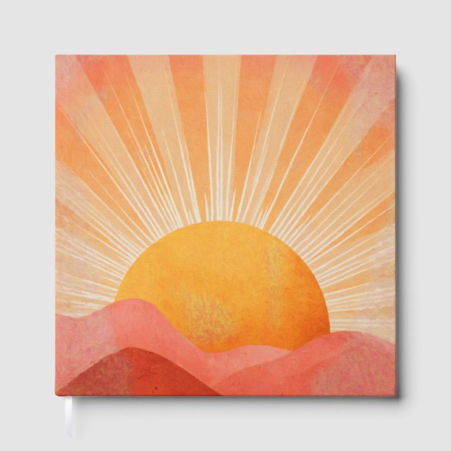 Livre D'or Lever de soleil bohème rose et orange (Recto)