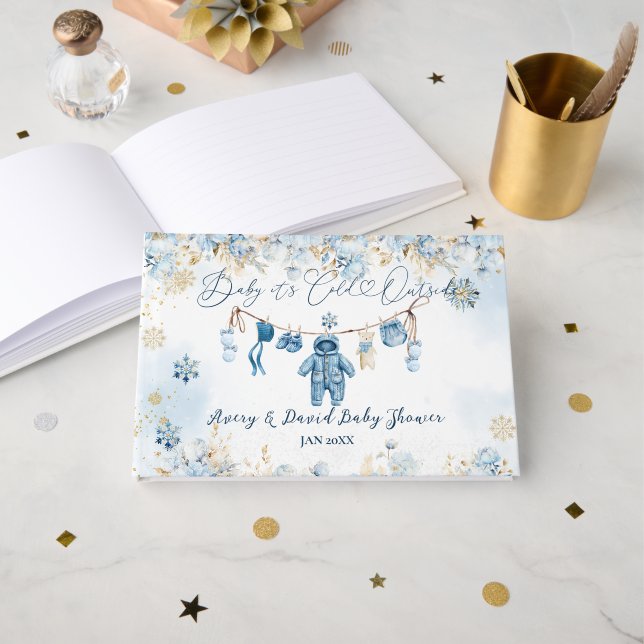 Livre D'or Ligne bleueLigne froide à l'extérieur bébé garçon  (Recto ouvert)