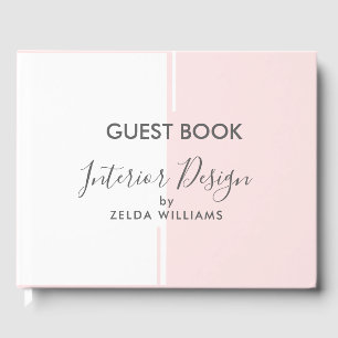 Livre D'or Lignes et formes géométriques minimalistes rose et