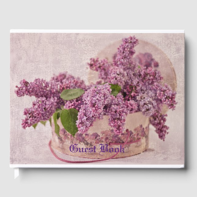 Livre D'or Lilacs Dans Une Boîte Casquette Victorienne (Recto)