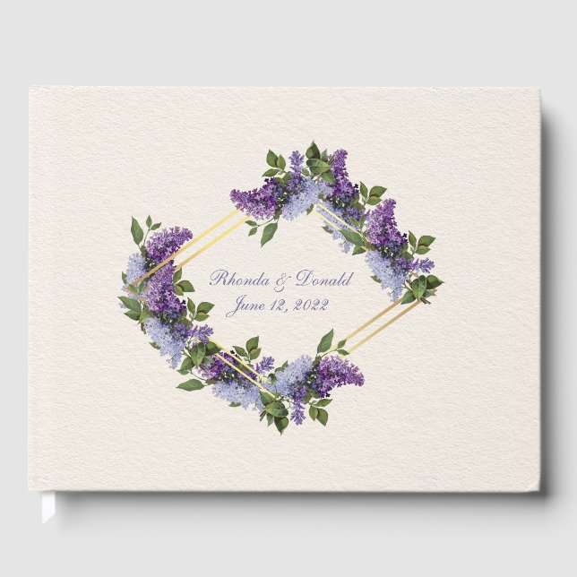 Livre D'or Lilics violets Mariage romantique (Recto)